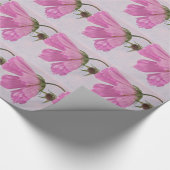 Pink Textured Cosmo Blume Geschenkpapier (Ecke)