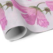Pink Textured Cosmo Blume Geschenkpapier (Rolleneckpunkt)