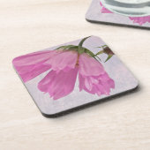 Pink Textured Cosmo Blume Getränkeuntersetzer (Linke Seite)