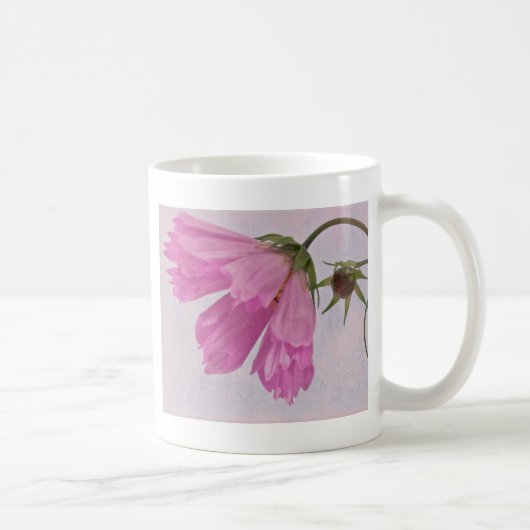 Pink Textured Cosmo Blume Kaffeetasse (Rechts)