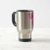 Pink Textured Cosmo Blume Reisebecher (Vorderseite Links)