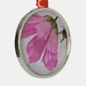 Pink Textured Cosmo Blume Silbernes Ornament (Rechts)