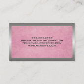 Pink texturiert | Zuhause Hammer Logo Business Car Visitenkarte (Rückseite)