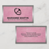 Pink texturiert | Zuhause Hammer Logo Business Car Visitenkarte (Vorne/Hinten)
