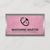 Pink texturiert | Zuhause Hammer Logo Business Car Visitenkarte (Vorderseite)