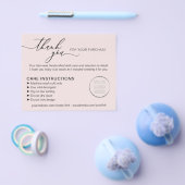 Pink Thank you Washing Care Instructions Advice Flyer (Einzeln)