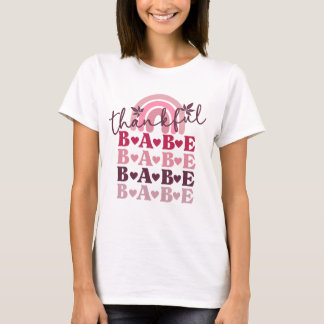 Pink Thanker Babe Erntedank Fall Boho Rainbow T-Shirt