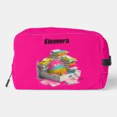 Pink The Scribble Crayon Monster Waschbeutel (Rückseite)