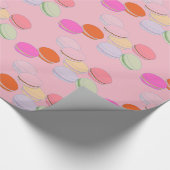 Pink Theme French Macaron Wrapping Paper Geschenkpapier (Ecke)