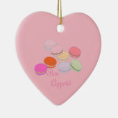 Pink Theme Paris Französisch Macaron Bon Appetit Keramik Ornament (Rechts)