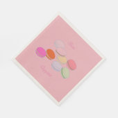 Pink Theme Paris Französisch Macaron Bon Appetit Serviette (Ecke)