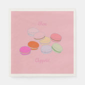Pink Theme Paris Französisch Macaron Bon Appetit Serviette (Vorderseite)