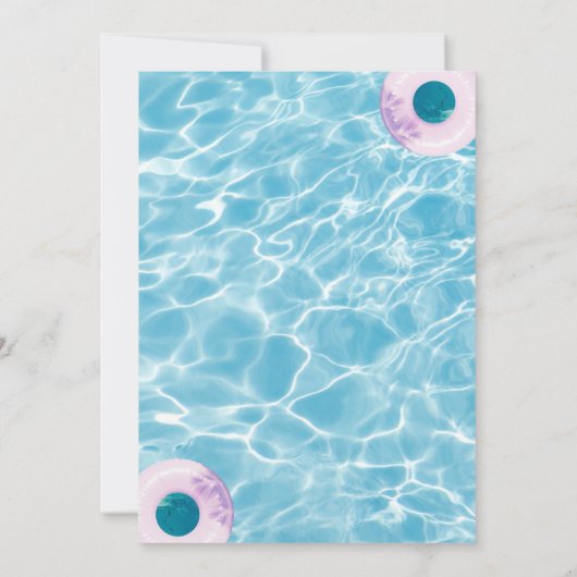PInk Theme Pool-Party Einladung (Rückseite)