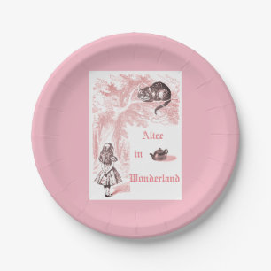 Pink Theme Vintage Alice im Wunderland Tee Party Pappteller