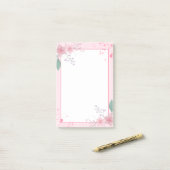 Pink Themed Floral Notepad Post-it Klebezettel (Auf Schreibtisch)