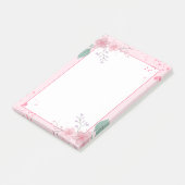 Pink Themed Floral Notepad Post-it Klebezettel (angewinkelt)