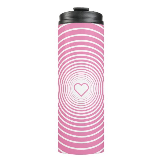 Pink Thermal Tumbler with Hearts - Custom Colors Thermosbecher (Vorderseite)