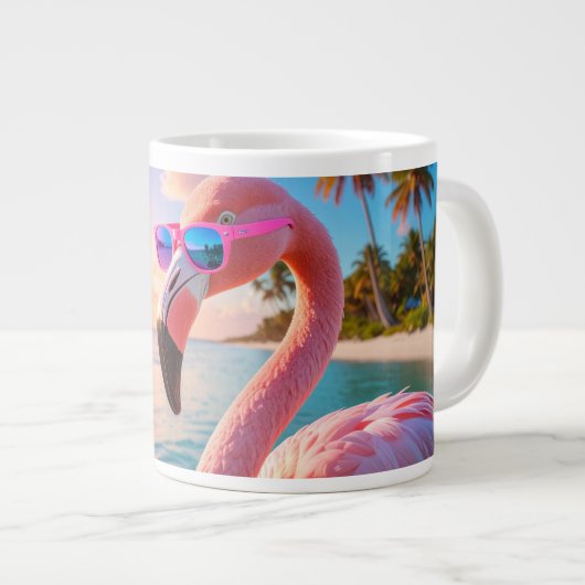 PINK THINKER - Flamingo PINK Jumbo-Tasse (Vorderseite Rechts)