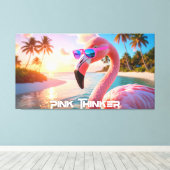PINK THINKER - Flamingo PINK Leinwanddruck (Insitu (Holzboden))
