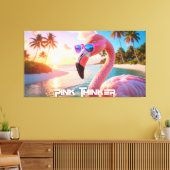 PINK THINKER - Flamingo PINK Leinwanddruck (Insitu (Wohnzimmer))