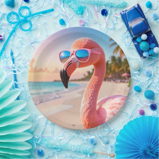 PINK THINKER Flamingo Pink Pappteller (Party)