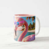 PINK THINKER - Flamingo PINK Zweifarbige Tasse (VorderseiteRechts)