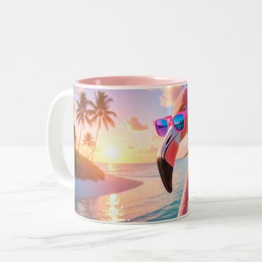 PINK THINKER - Flamingo PINK Zweifarbige Tasse (Vorderseite Links)