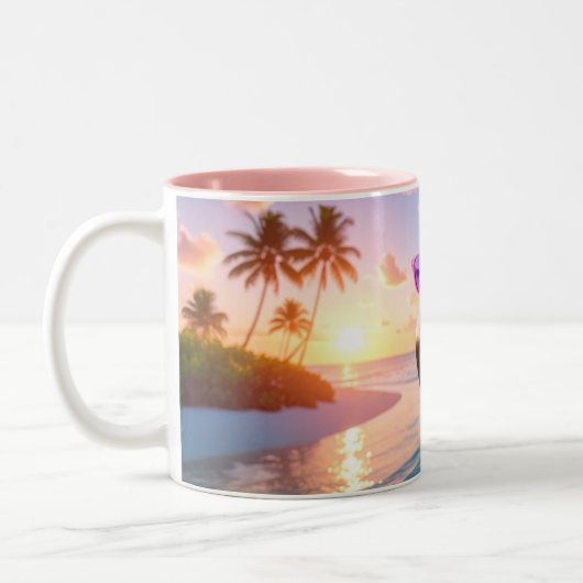 PINK THINKER - Flamingo PINK Zweifarbige Tasse (Links)