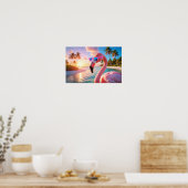 PINK THINKER - Flamingo ROSA Poster (Küche)