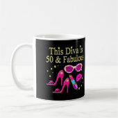 PINK This DIVA is 50 & FABULOUS DESIGN Kaffeetasse (Links)