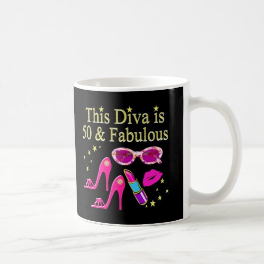 PINK This DIVA is 50 & FABULOUS DESIGN Kaffeetasse (Rechts)