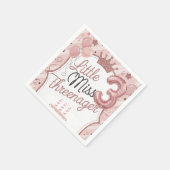 Pink Threenager Geburtstagsparty Napkins Serviette (Ecke)