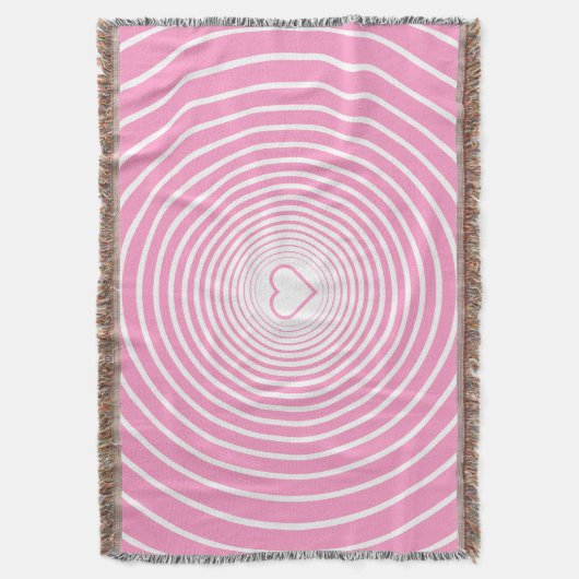 Pink Throw Blanket mit Herz - Farben auswählen Decke (Vorderseite Vertikal)