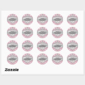Pink Tiara & Damask Quinceanera Sticker (Blatt)