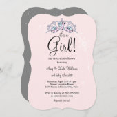 Pink Tiara Es ist eine Mädchen-Baby-Dusche Einladu Einladung (Vorne/Hinten)