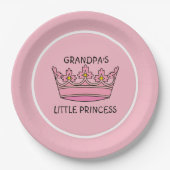 Pink Tiara Grandpas kleine Prinzessin Pappteller (Vorderseite)