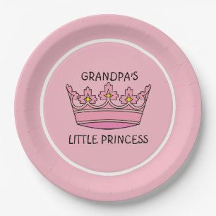 Pink Tiara Grandpas kleine Prinzessin Pappteller