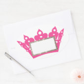 Pink-Tiara-Labels zur Personalisierung Ovaler Aufkleber (Umschlag)
