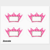 Pink-Tiara-Labels zur Personalisierung Ovaler Aufkleber (Blatt)