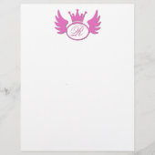 Pink Tiara Letterhead Fügen Sie Ihre Monogramm! (Vorderseite)
