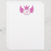 Pink Tiara Letterhead Fügen Sie Ihre Monogramm! (Vorne/Hinten)