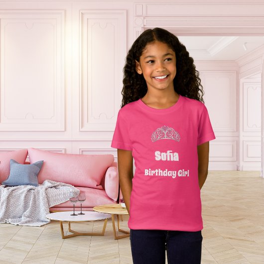 Pink tiara name Geburtshaus T-Shirt