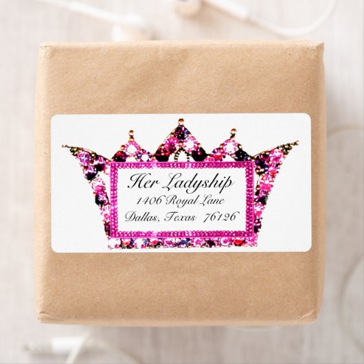 Pink Tiara Shipping Labels (Insitu)