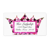 Pink Tiara Shipping Labels (Vorne)