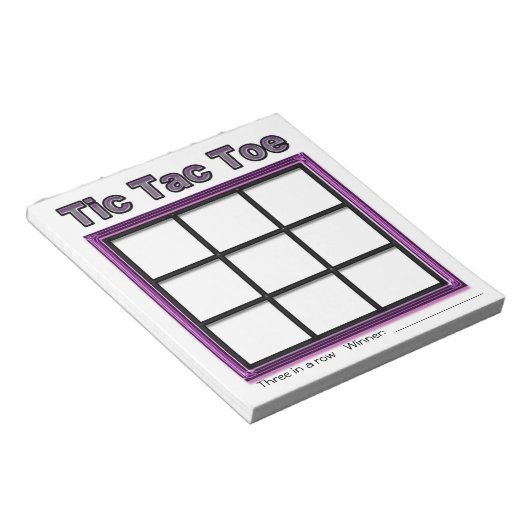 Pink Tic Tac Toe Game Notepad Notizblock (angewinkelt)