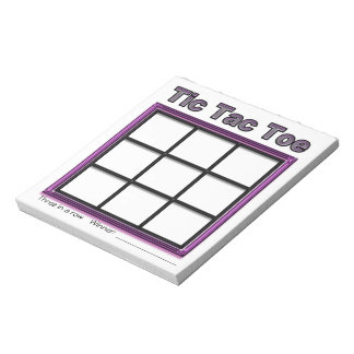 Pink Tic Tac Toe Game Notepad Notizblock