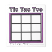 Pink Tic Tac Toe Game Notepad Notizblock (Vorderseite)