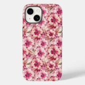 Pink Tie Dye Floral Case-Mate iPhone Hülle (Rückseite)