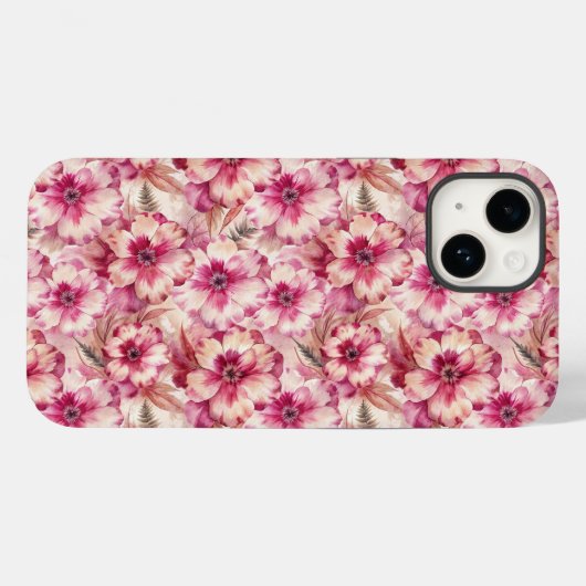 Pink Tie Dye Floral Case-Mate iPhone Hülle (Rückseite (Horizontal))