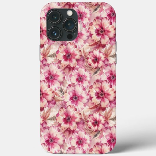Pink Tie Dye Floral Case-Mate iPhone Hülle (Rückseite)